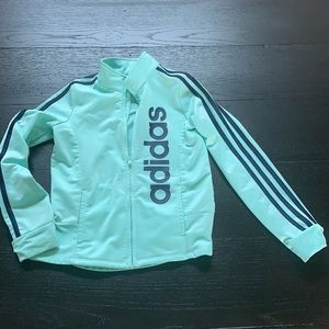 Little girls sport jacket size 6x great condition color green/black by adidas